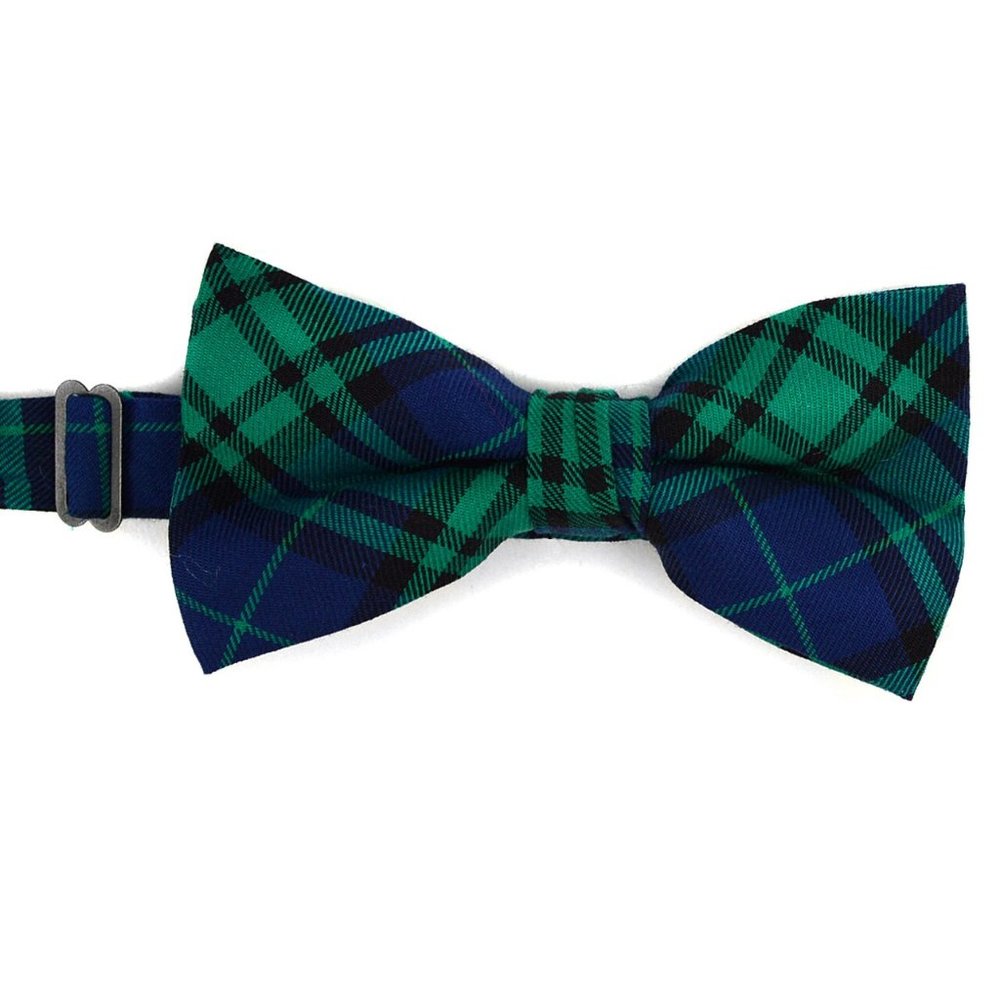 Men's Plaid Flannel Cotton Banded Bow Tie